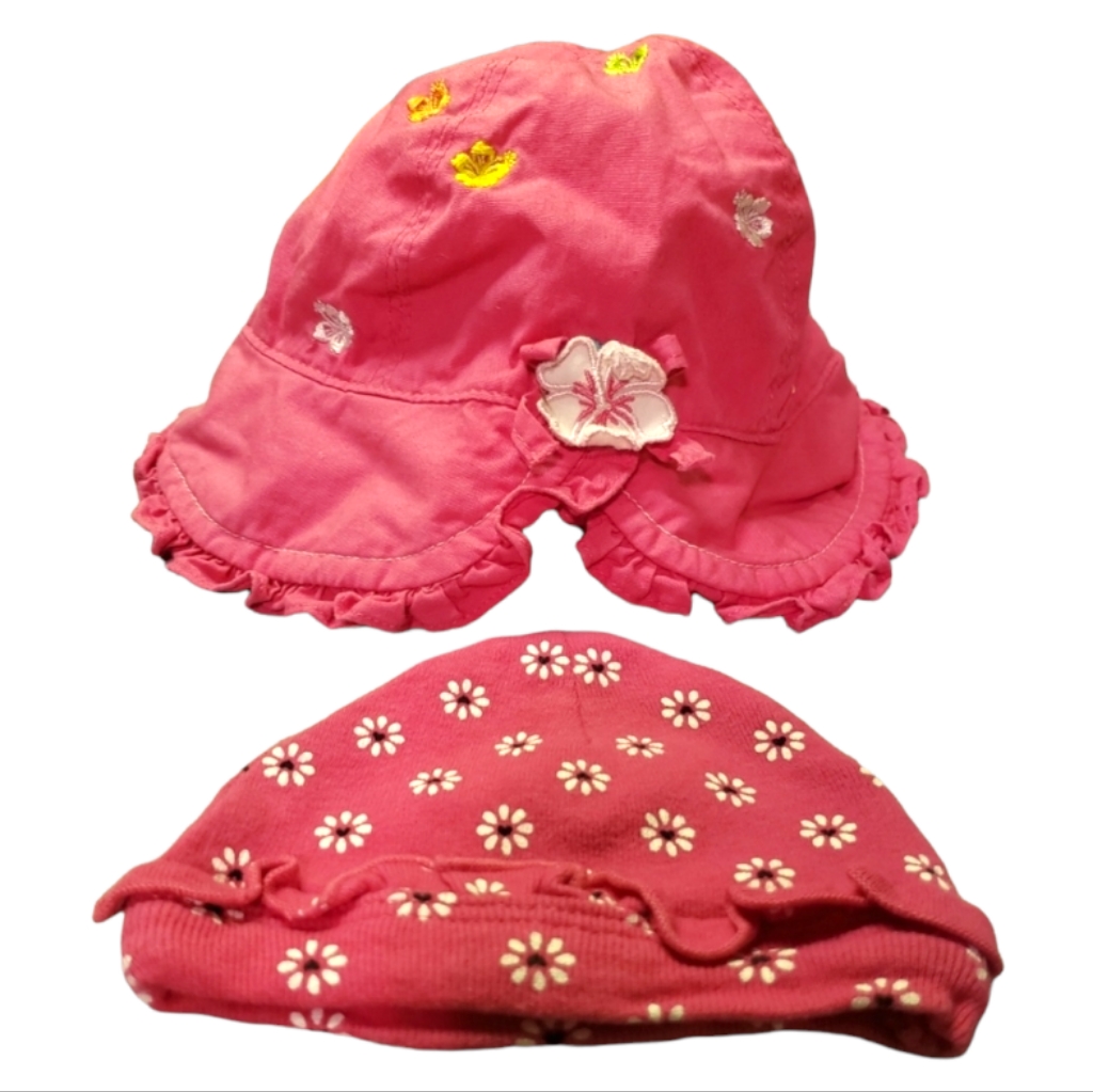Nb  9m Girls Pink Name Brand Cap  Sun Flop Hat